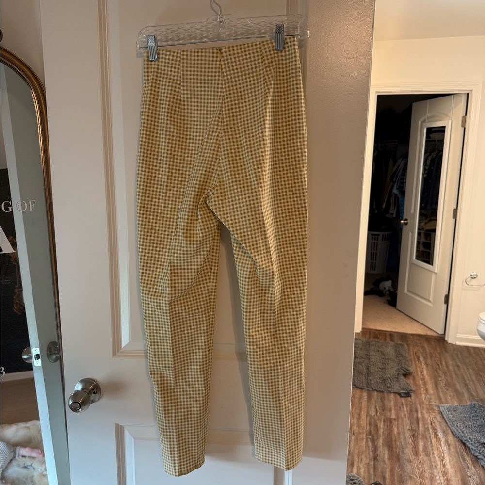 Lulus Yellow Gingham Checkered Pants - image 3